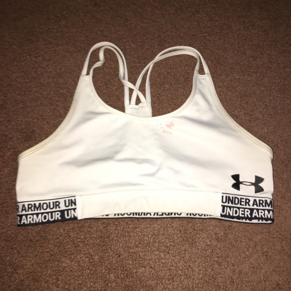 white under armor sports bra